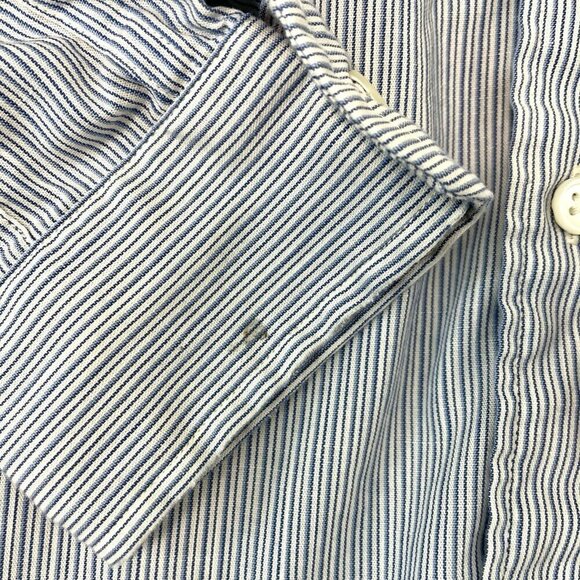 Double RL Ralph Lauren RRL Classic Stripe Long Sleeve Shirt Blue White Men's XS - Picture 5 of 7